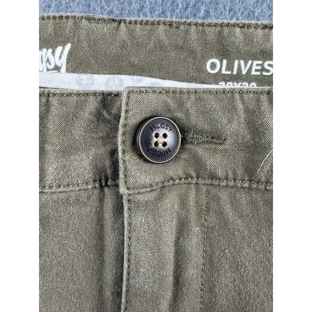 Mugsy Pants Men's 36x29* Olives Army Green Chino Stretch Regular Straight Casual